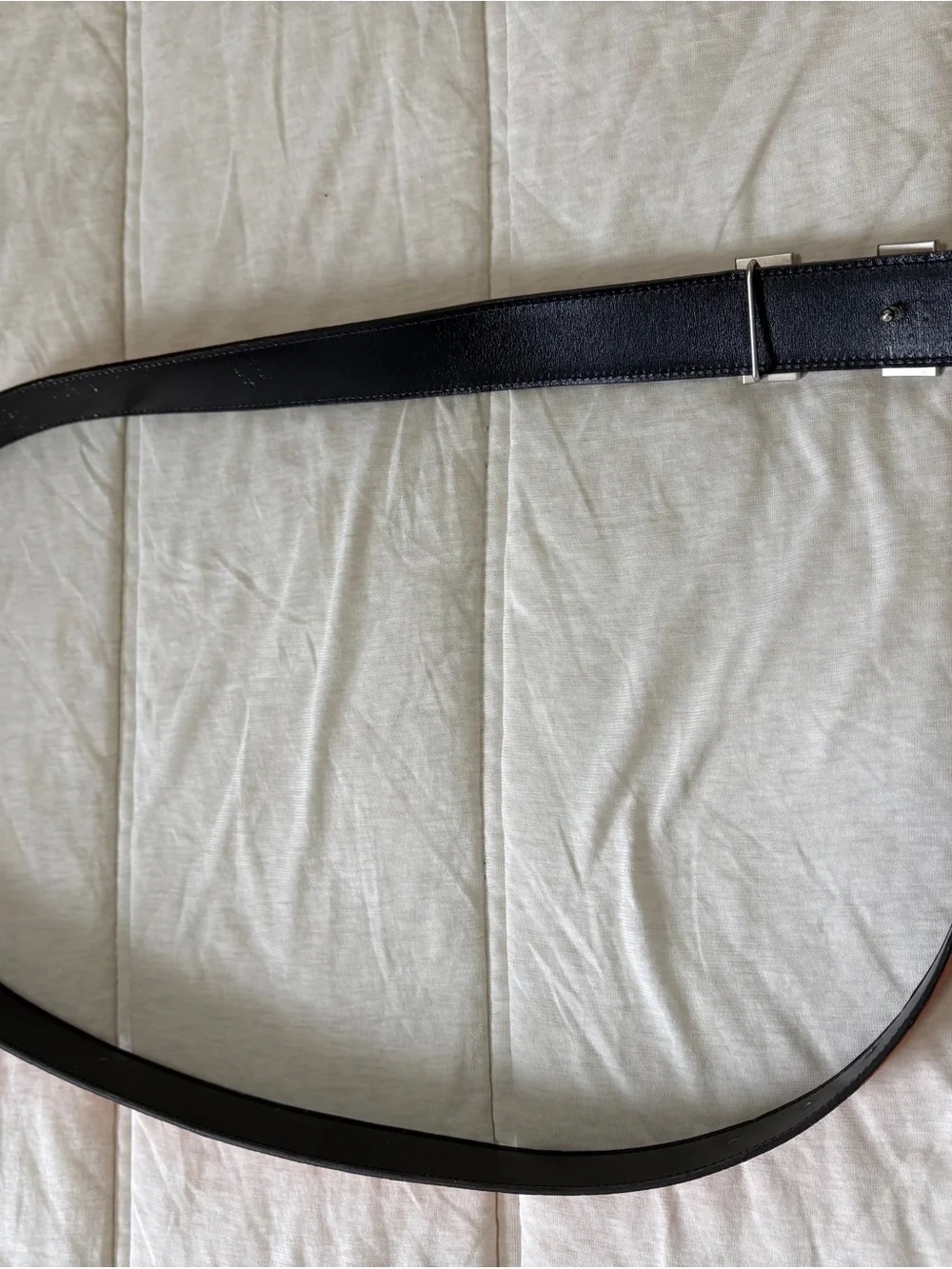 Hermes Orange Leather Belt with Silver H Buckle